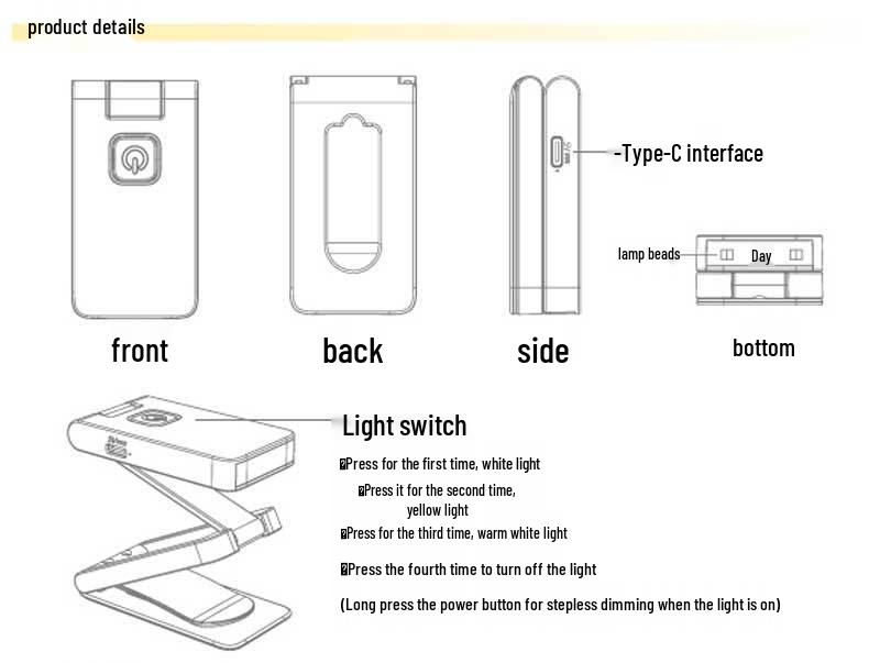 USB Rechargeable Mini Clip Desk Lamp: Portable LED Reading and Night Light, Perfect Student Gift