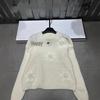 Xiangjia 2025 Floral Knit Round Neck Pullover - Autumn/Winter Loose Long Sleeve Top