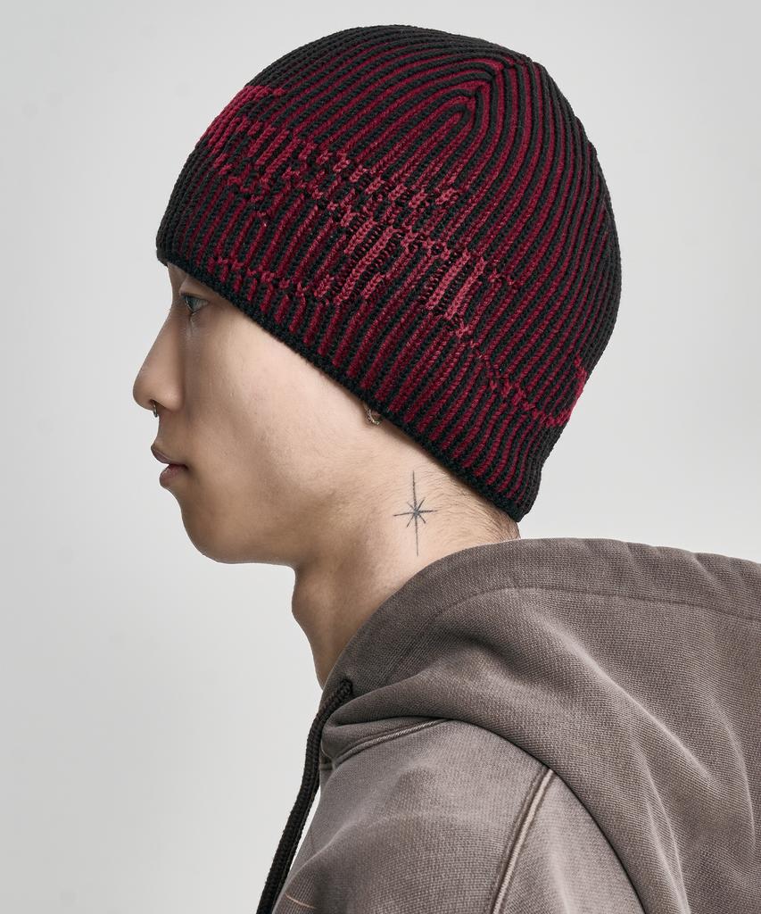 AJOBYAJO [Pba] Tribal Ajo Two Tone Beanie [Burgundy]