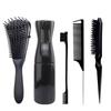 6pcs/Set Comb Brush Set Hairdressing Spray Bottle Hair Braiding Loop Pointed Rat Tail Comb Edge Fixed Mouse Control Brush