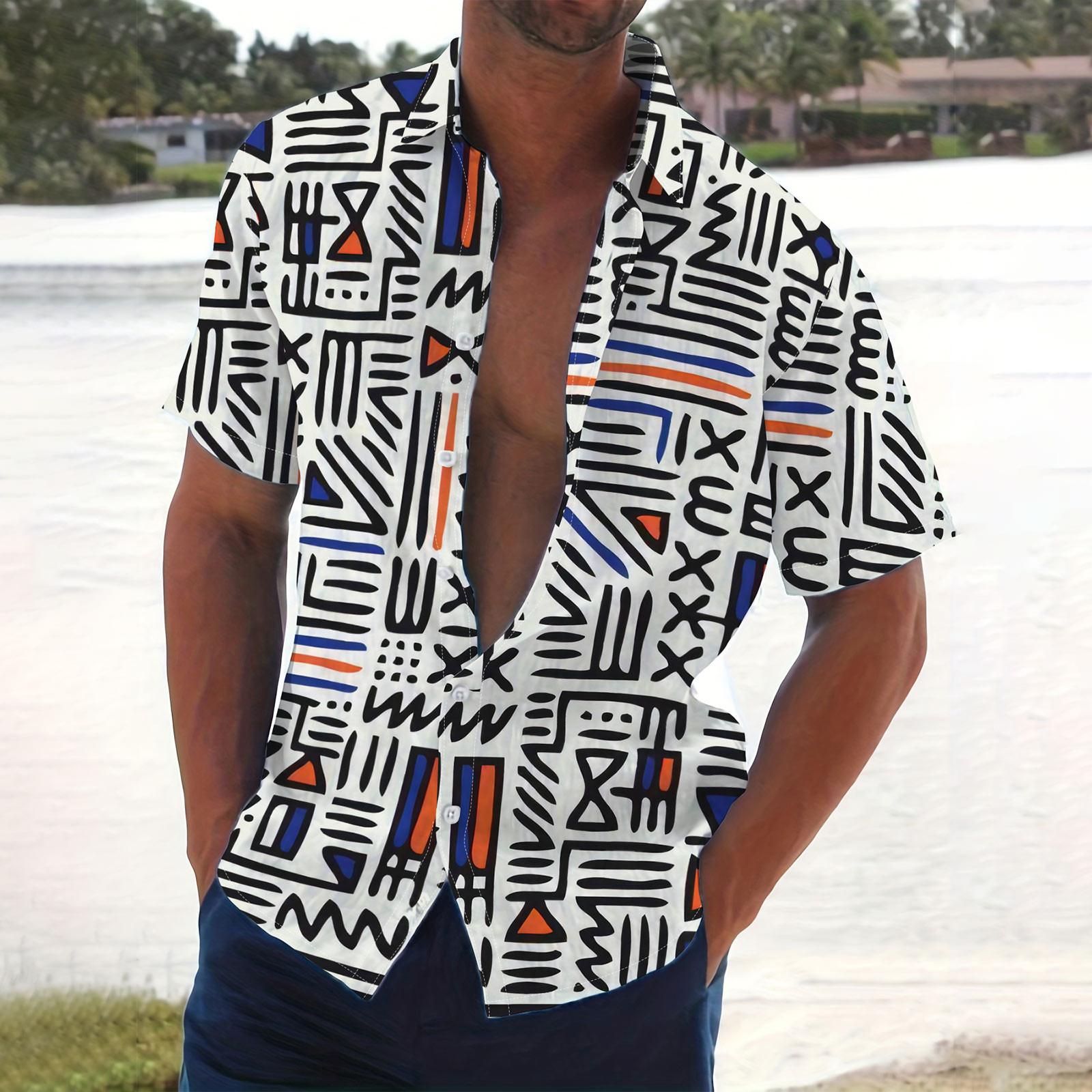 

Мужская летняя новая свободная рубашка с коротким рукавом с принтом, кардиган, пляжная рубашка XL белый