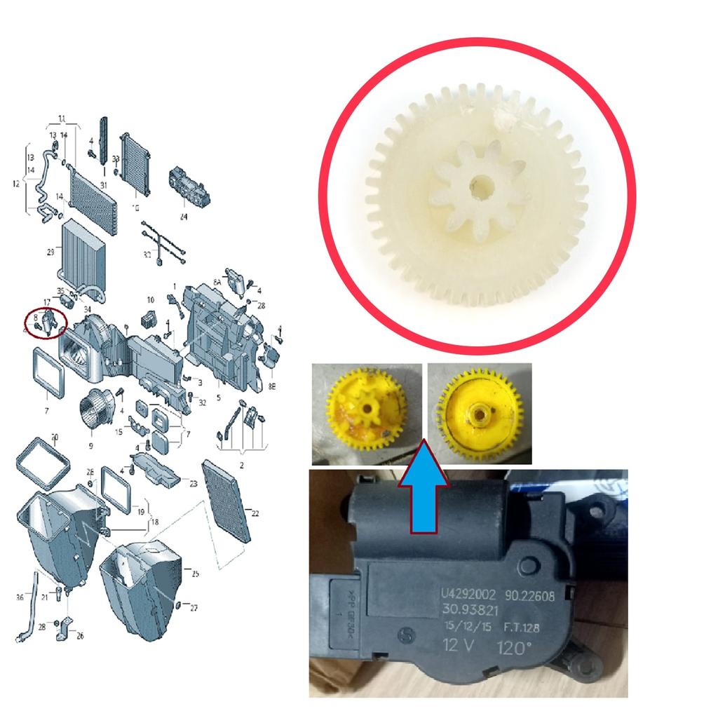 BGE748 Motor ovládání klapky ventilace topení klimatizace pro Mercedes Sprinter 906 Vito 639 VW Crafter 2E 2F Peugeot 3008 5008 MK1