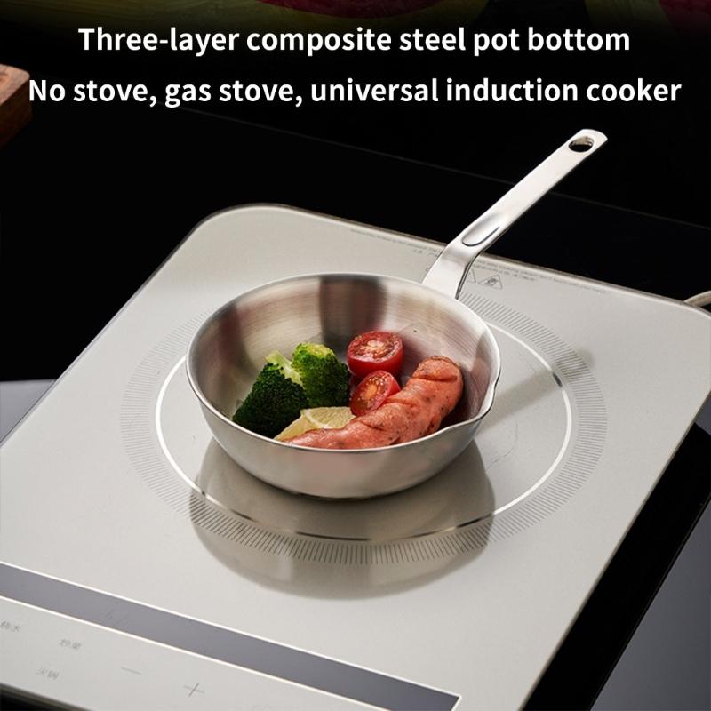 Eier Kochpfanne 316 Edelstahl Gleichmäßige Wärmeverteilung Stieltopf Für Kochfelder Küchengeschirr mit Ausguss