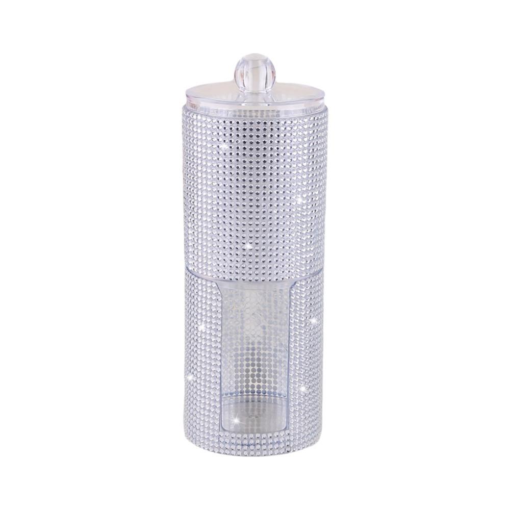 

Round -Studded Storage Box Plastic Cotton Swab Storage Box for Living Room белый