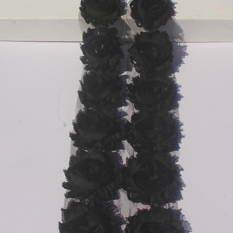 

1 год 2,5 дюйма Потертый шифоновый цветок кружево для новорожденных девочек повязки на голову аксессуары для волос малыши ромпер платье шитье цветы