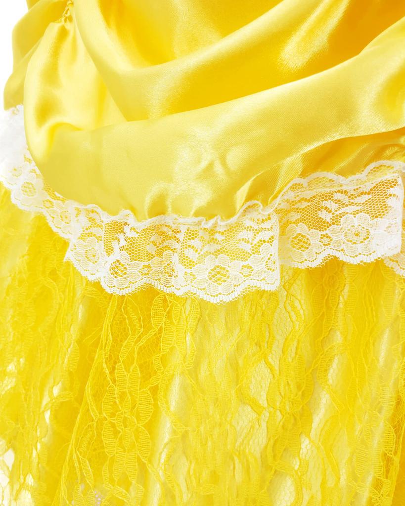 [CQDY] Princess Belle Dress for Kids (Beauty and the Beast-inspired Dress + Tiara) Luxury 7-Piece Set, Sizes 100-140cm, Kids' Costume, Cosplay, Yellow