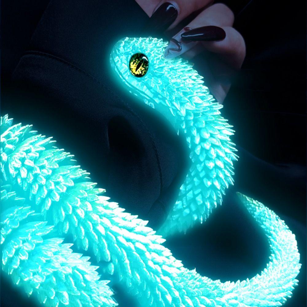 Creative Animal Simulation Model Rotatable 3D Printing Model 3D Printed Snake  Home Decor