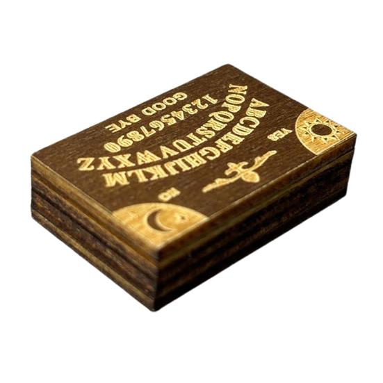 Miniature Spirit Board with Drawer Vintage Ouija Board Alphabet Ouija Board with Planchette for Halloween Decorations