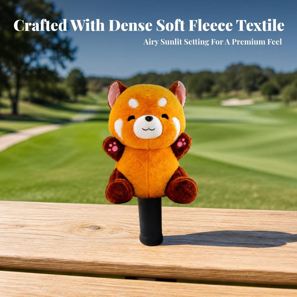 Cartoon Orange and Black Bear Headcover Soft Golf Cover