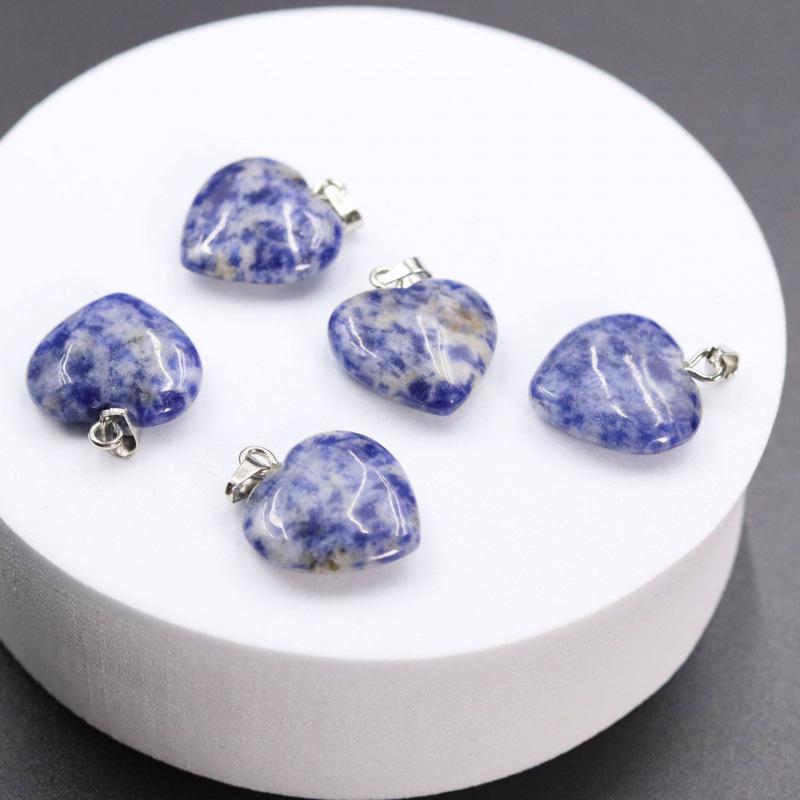 Amethyst & Achat Herz Halskette: Natürlicher Stein 20mm Anhänger Schlüsselanhänger Zubehör
