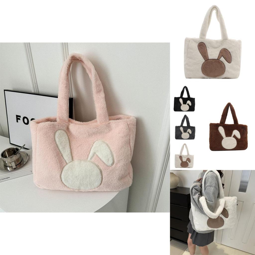 Large Capacity Plush Tote Bag Women Winter New Street Fashion Shoulder Bag