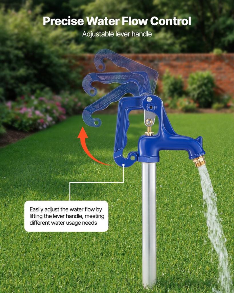 Frost Proof Yard Hydrant, 1895mm Freeze-Proof Outdoor Faucet with 1219.2mm Bury Depth, G 3/4" Pipe Connection & Hose Coupling, No Lead Freezeless