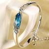 Fashion Women Silver Plated Crystal Chain Bangle Cuff Charm Bracelet Jewelry