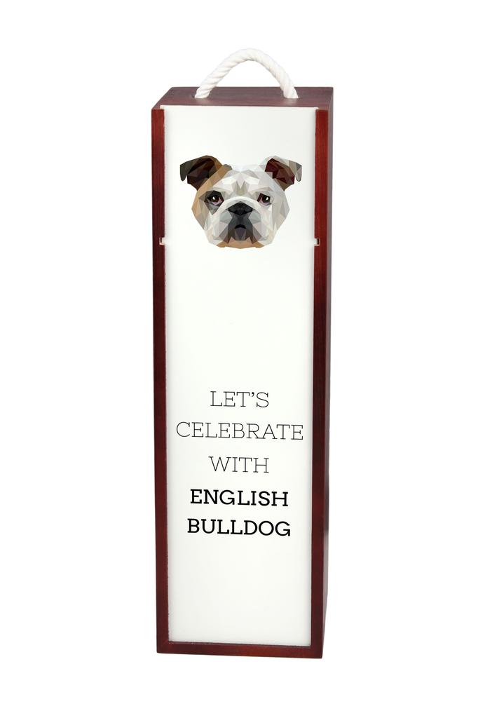 Buldog Angielski, Bulldog - Geometryczne Pudełko Ze Zdjęciem I Napisem Na Wino Marki Art-Dog