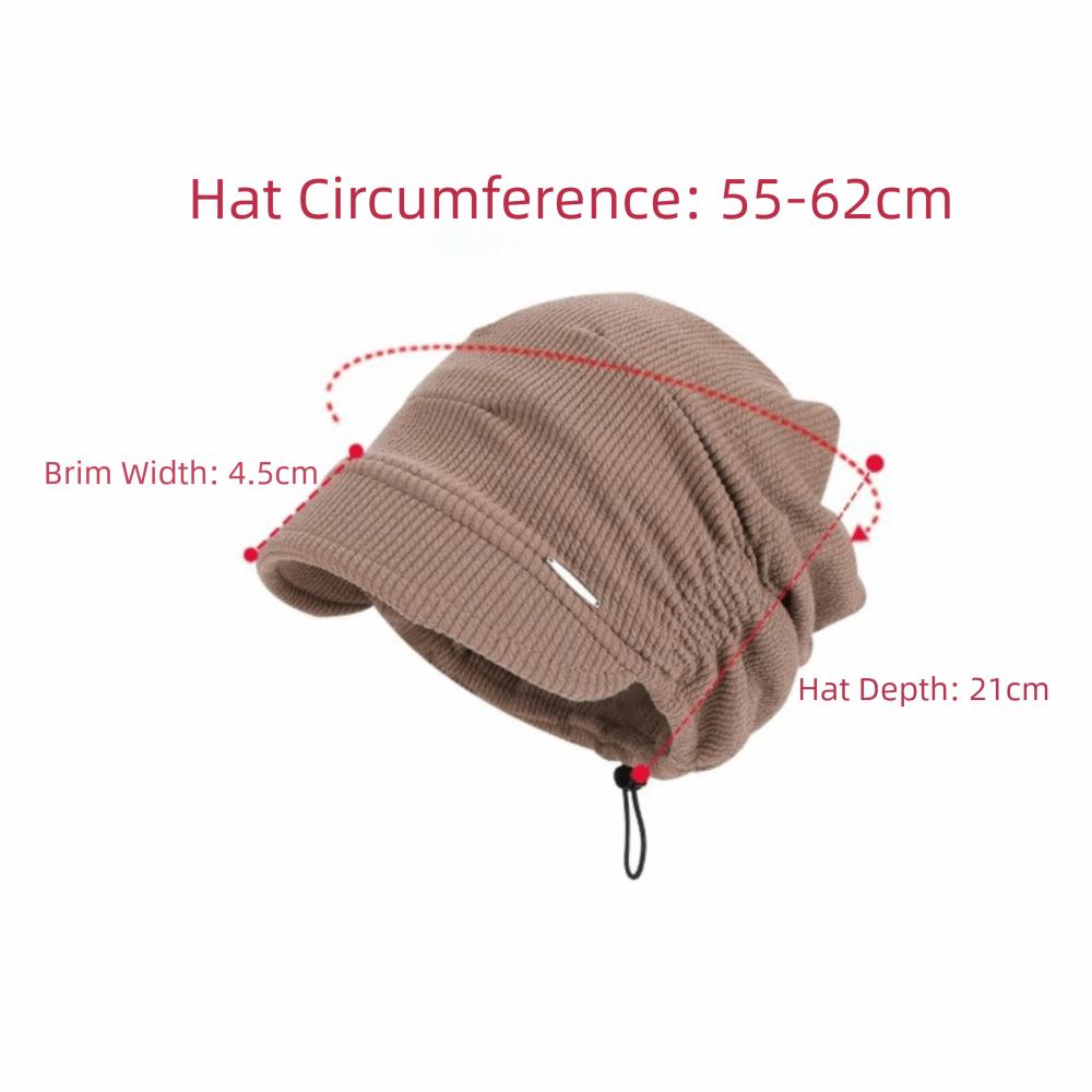 Ear Protection Visor Beanie Hat Oversized Fit Warm Winter Hats Soft Slouchy Beanie Hat  For Women
