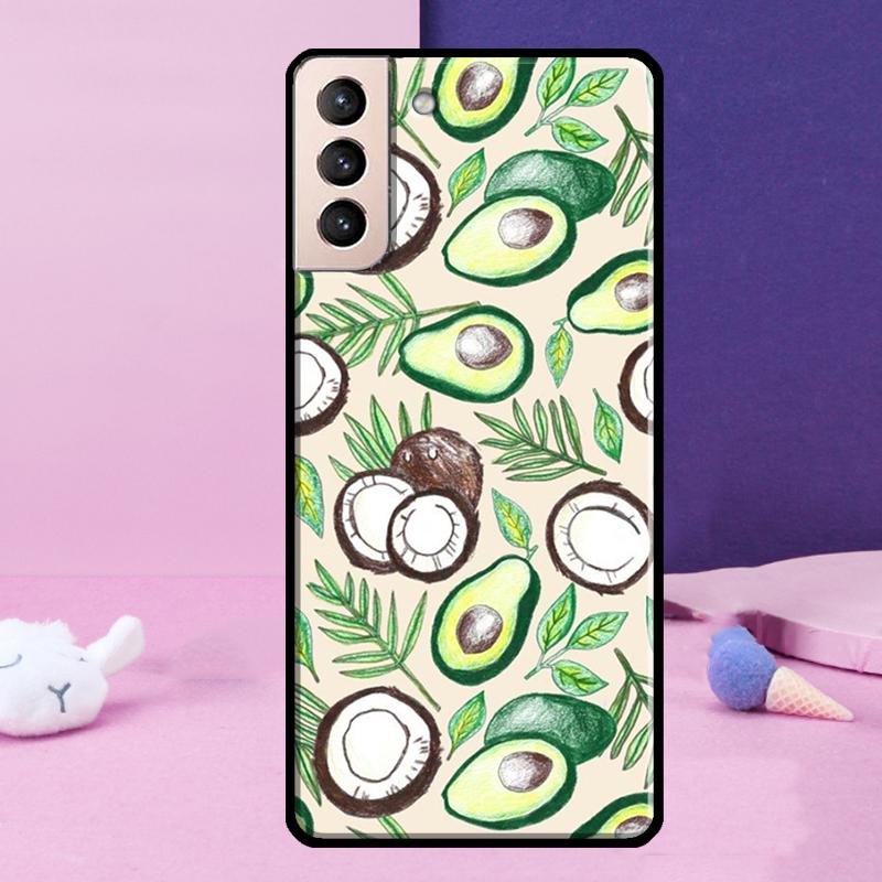 Summer Fruit Coconut Phone Case For Samsung Galaxy S25 S24 Ultra S9 S10 S20 S21 S22 Plus S23 FE S24 FE Cover