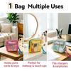 Kleine Netz-Strandtasche Klare Kosmetiktasche mit abnehmbarem Handgelenkband Reise-Organizer für Sonnencreme Schlüssel Kabel