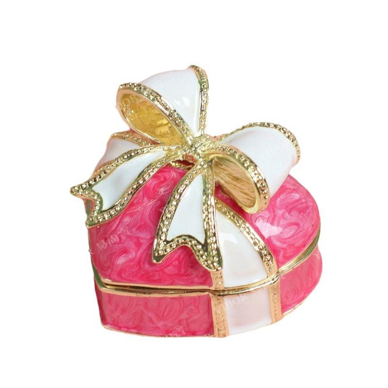 Cloisonné Enamel Bowknot Princess Jewelry Box - Heavy Duty Wedding Ring Storage