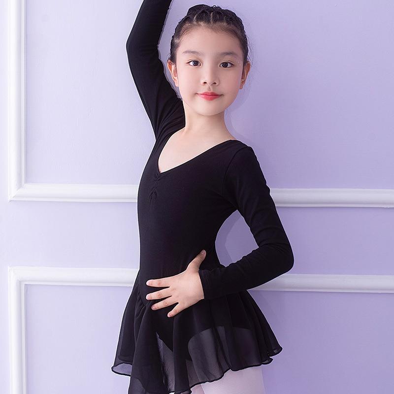 Dance Clothes, Children's and Girls' Ballet Skirts, Chinese Dance Clothes, Short-sleeved Practice Clothes, One-piece Clothes