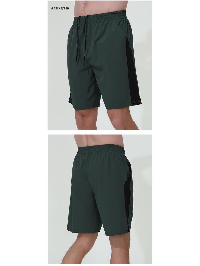 Men's Lightweight Quick-Dry Color-Block Running Shorts - Moisture-Wicking, Breathable, Loose Fit for Summer