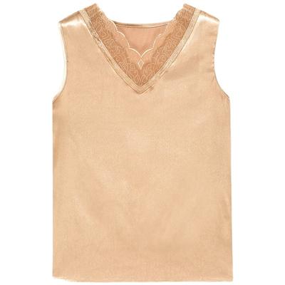 Chaleco de tirantes con escote en V de verano para traje de mujer con diseño de satén de acetato de talla grande y top base