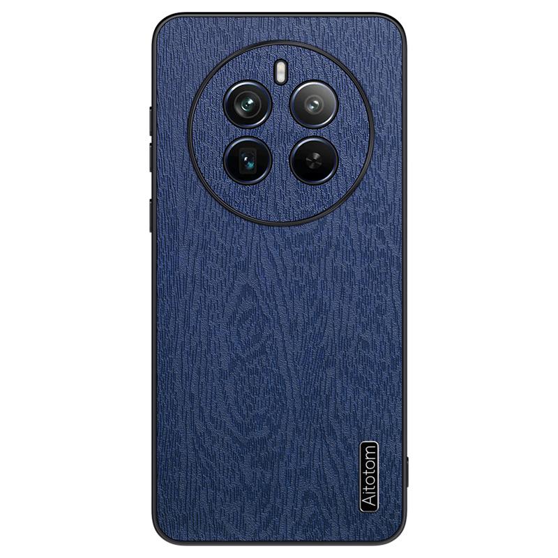 For Realme 12 Pro 5G/12 Pro+ 5G Case Wood Texture Leather+PC+TPU Anti-Drop Phone Cover