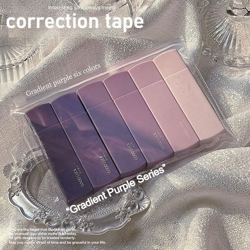 6pcs Large Capacity Gradient Correction Tape - Smooth, Portable School Supplies, Cute Ins Style, Portable Correction tape