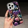 Y2K Glowing Hearts Jelly Double Layer White Mobile Phone Case for iPhone 17 16 15 14 13 12 11 Air Pro Max Plus Protective