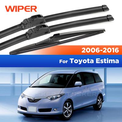 For Toyota Estima XR50 2006-2016 2007 2008 2009 Wiper Front & Rear Wiper Blades Windshield Windscreen Window Brushes 26"+16"+12"