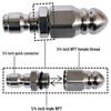 Set Ugello Pulizia Tubi a Connessione Rapida in Acciaio Inossidabile: 1 Anteriore, 6 Posteriori, Ugello Rotante Sbloccante da 1/4"