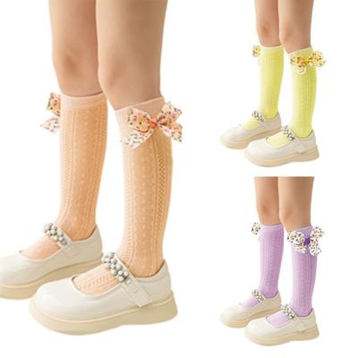 Elegant Socks Fashionable Breathable Kids Knee Length Socks Baby Bowknot Calf Socks Beautiful Girls Socks