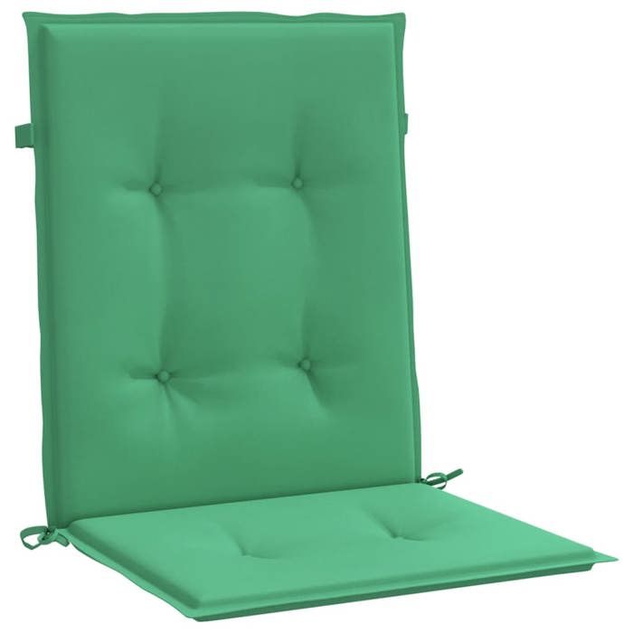 VidaXL Coussins de chaise de jardin à dossier bas lot de 2 vert 47556