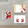2D Flat Christmas Cartoon Christmas Costumes Hat Dog Double-sided Pattern Earrings Jewelry Gift for Women Female