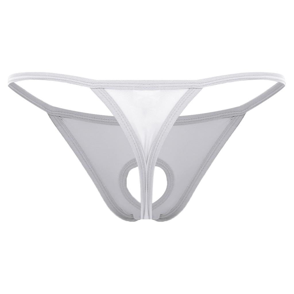 Mens Low Rise Thong Underpants Hollow out Bulge T-back Micro Briefs Underwear