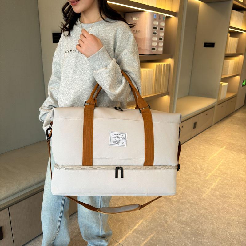 Fashion Contrast Storage Bag Simple Large Capacity Business Travel Bag Wet and Dry Separate Shoe Warehouse Gym Bag