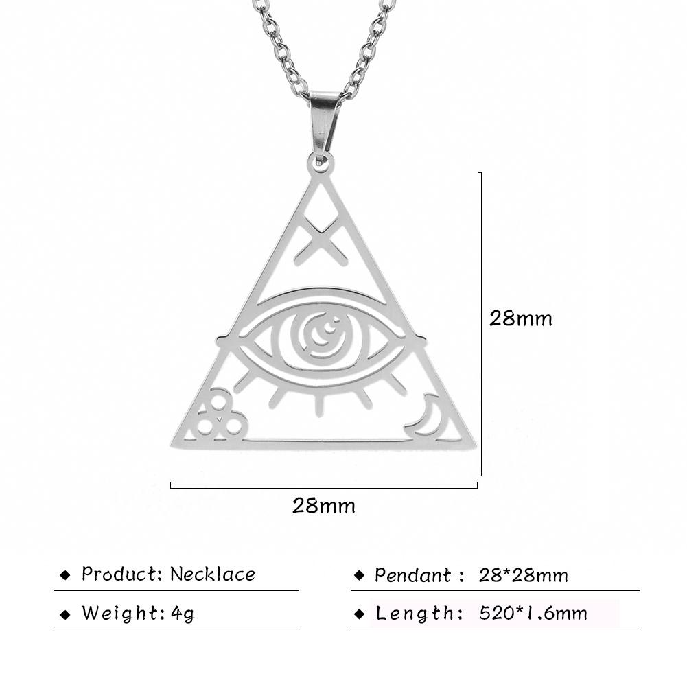 

LIKGREAT Vintage Egyptian Egypt Pyramid Women Necklace Evil Eye Triangle Illuminati Pendant Choker Stainless Steel Jewelry