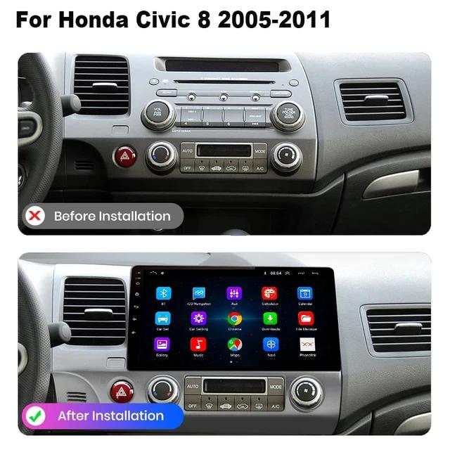 Android 13 Radio For Honda Civic 2005 2006 2007 2008-2012 Car Stereo Multimedia Player Carplay Auto GPS Navigation 2DIN No DVD