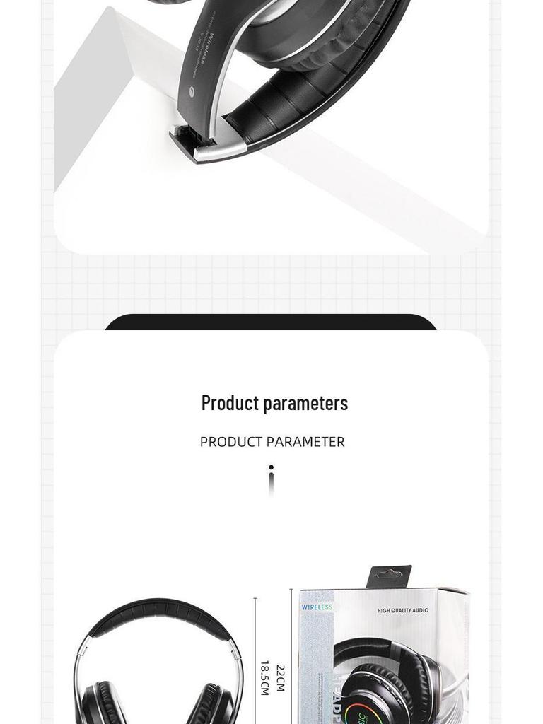 VJ033 Over-Ear Sports LED Bluetooth 5.0 Headphones