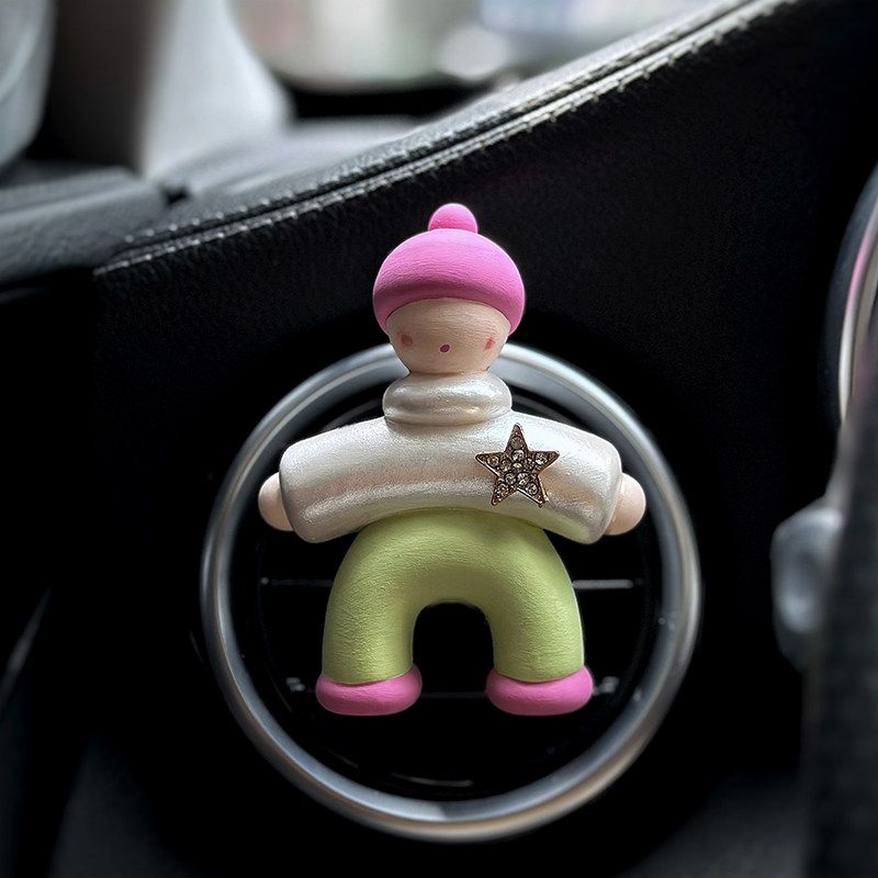 

2024 New Arrival Creative Car Aromatherapy Perfume Car Vent Decoration Fragrant Stone Car Interior Decoration Ornament Gift Rose Red Hat Little Man Other notes