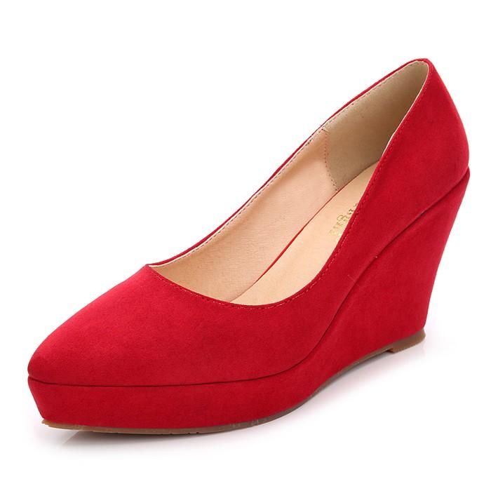  wedges heel shoes for women pointed toe slip on platform ladies high heel dress pumps work party dacning wedding shoes