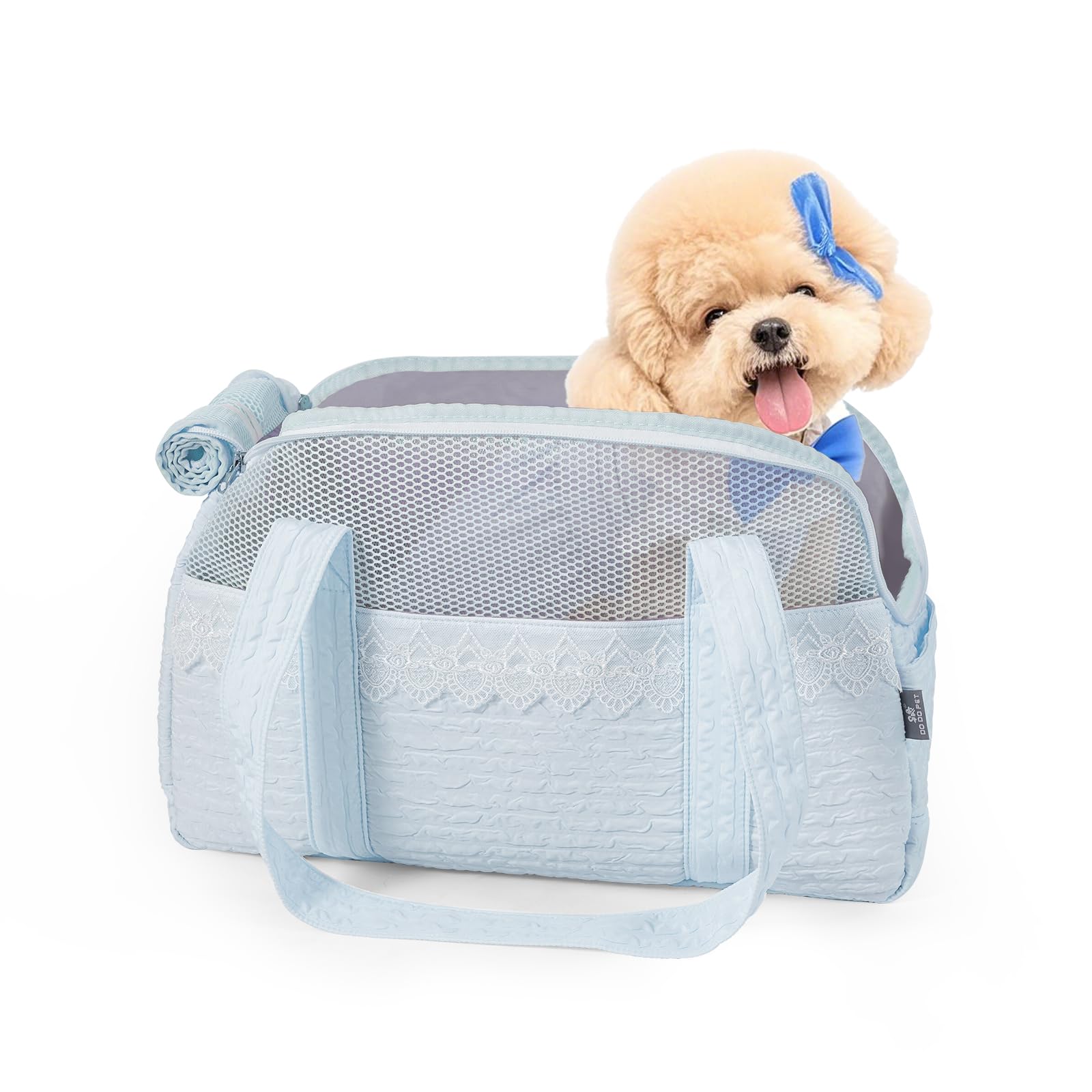 

Fudia Pet Carrier Bag for Dogs and Cats x Suitable for All Cute Pet Fluffy For Dogs and Going to the Travel [Mesh Cloth, Double-Sided, Seasons] Bag, синий