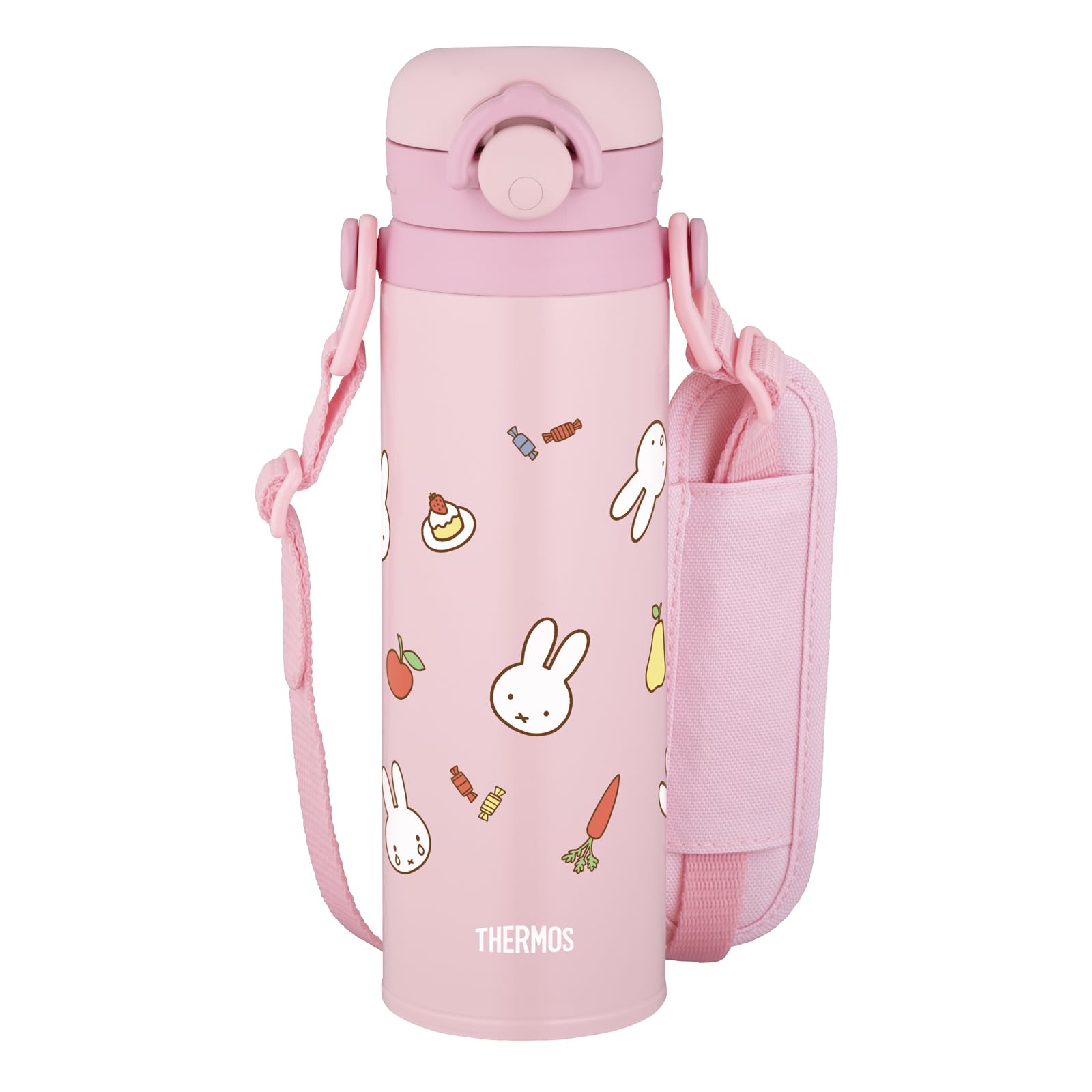 

Thermos Mobile Miffy Light with Detachable Strap and Shoulder Pad for Perfect for School or LP Kids Mug, 500ml, Design, Pink, Comfort, Kindergarten,