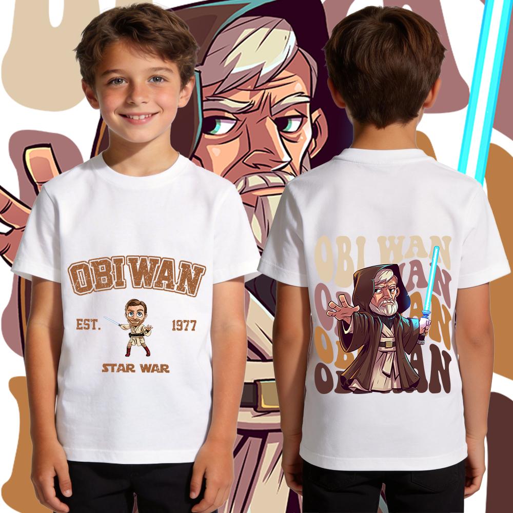 Star Wars ObiWan Kenobi Printed T Shirt for Boys Kids Cotton Casual Short Sleeve Tee Top