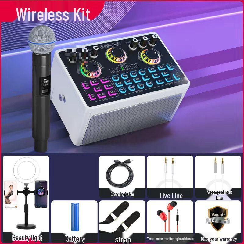 

Sound Card and Microphone Set for Mobile Live Streaming & Hosting Mixer Sound Card [Bluetooth Version]