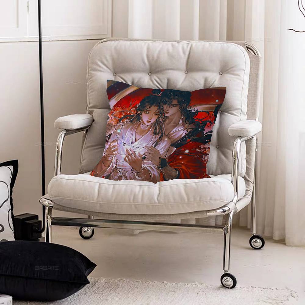 Heaven Officials Blessing Cushion Cover Inches Farmhouse Decor Home Throw Pillow Covers For Couch Decorations