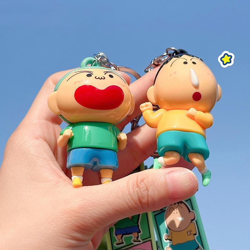 Kawaii Crayon Shin-Chan Skateboard Serie Nøkkelring Anheng Tegneserie Søt Bilnøkkel Anti-Tap Anheng Veskeanheng Bursdagsgave