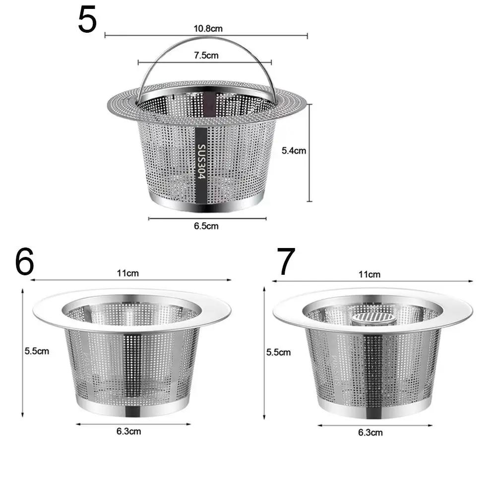 Stainless Steel Sink Strainer Anti-blocking Round Shape Floor Waste Filter Net Hair Catcher Waste Catcher