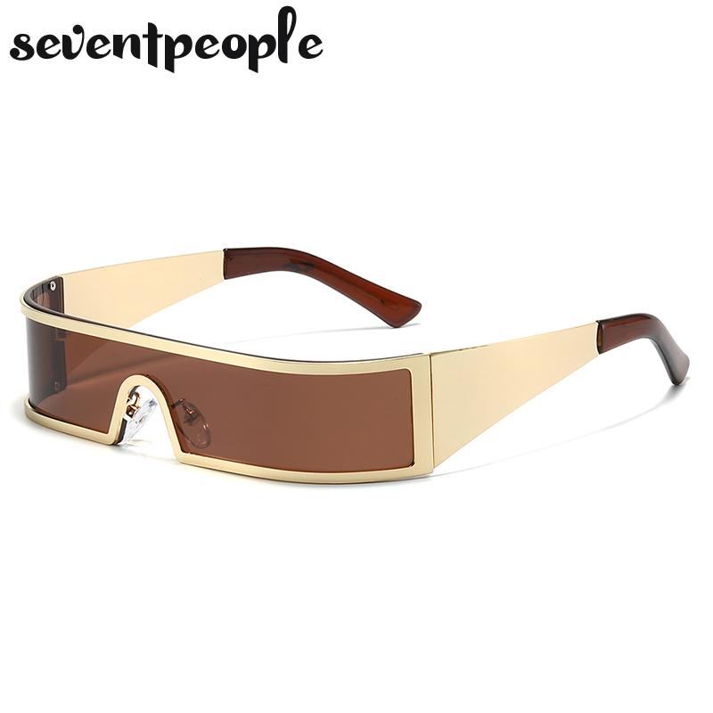 Small Frame One-Piece Shield Sunglasses Women  Luxury Brand Vintage Y2K Punk Goggle Sun Glasses Trendy Windproof Shades
