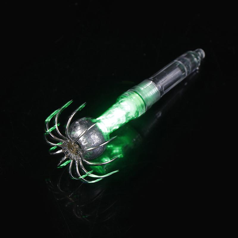 

Светодиодная лампа для приманки рыбы, глубоководная светящаяся рыболовная крючок, светодиодная лампа для приманки кальмара, подводные снасти, инструменты, лампа для зонта и крючка зелёный