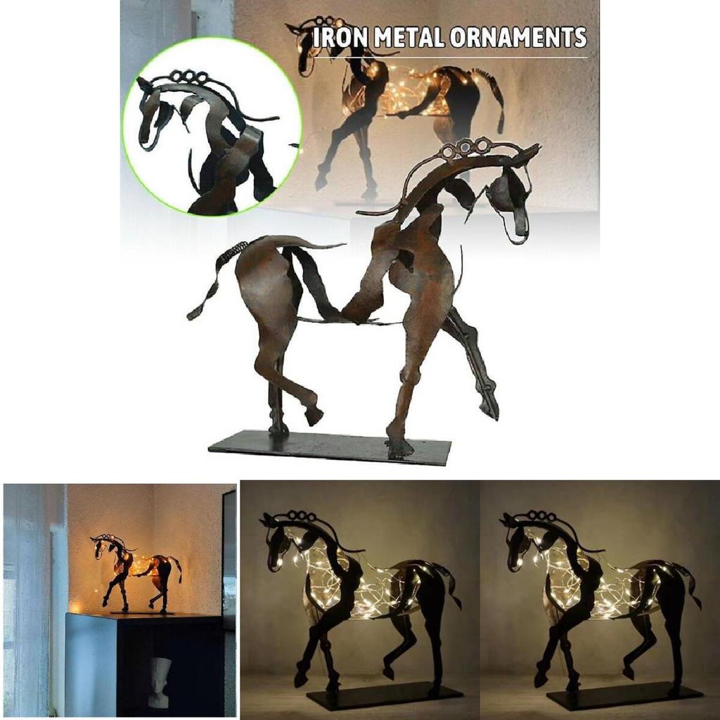 Adonis Horse Metal Sculpture With Lighting For Home Decor And Gift Giving